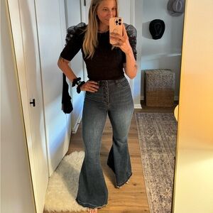 Zara ruffle ribbed cropped top